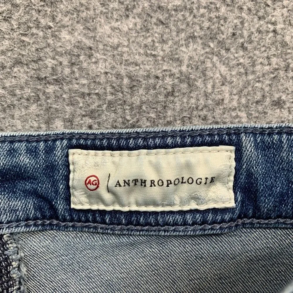 Anthropologie Jeans Womens 27 Blue Denim High Rise Stevie Ankle Slim Straight